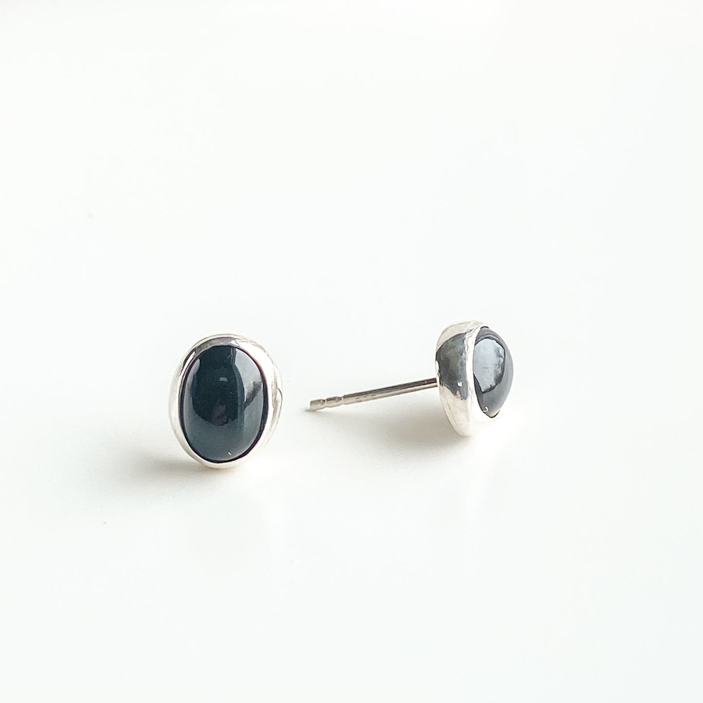 Black Diopside Stud Earrings