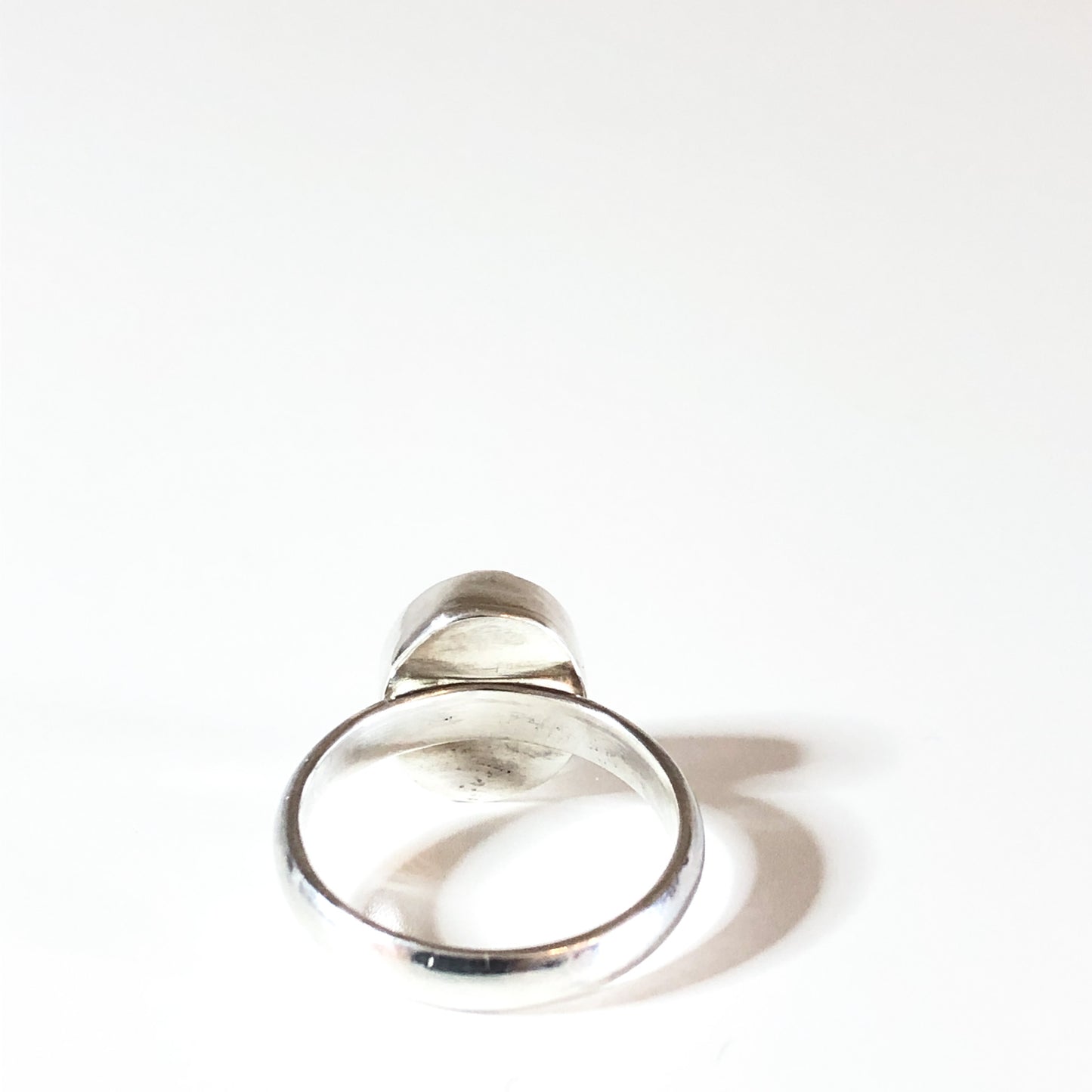Oval Turquoise and Silver Ring, Size 7.5