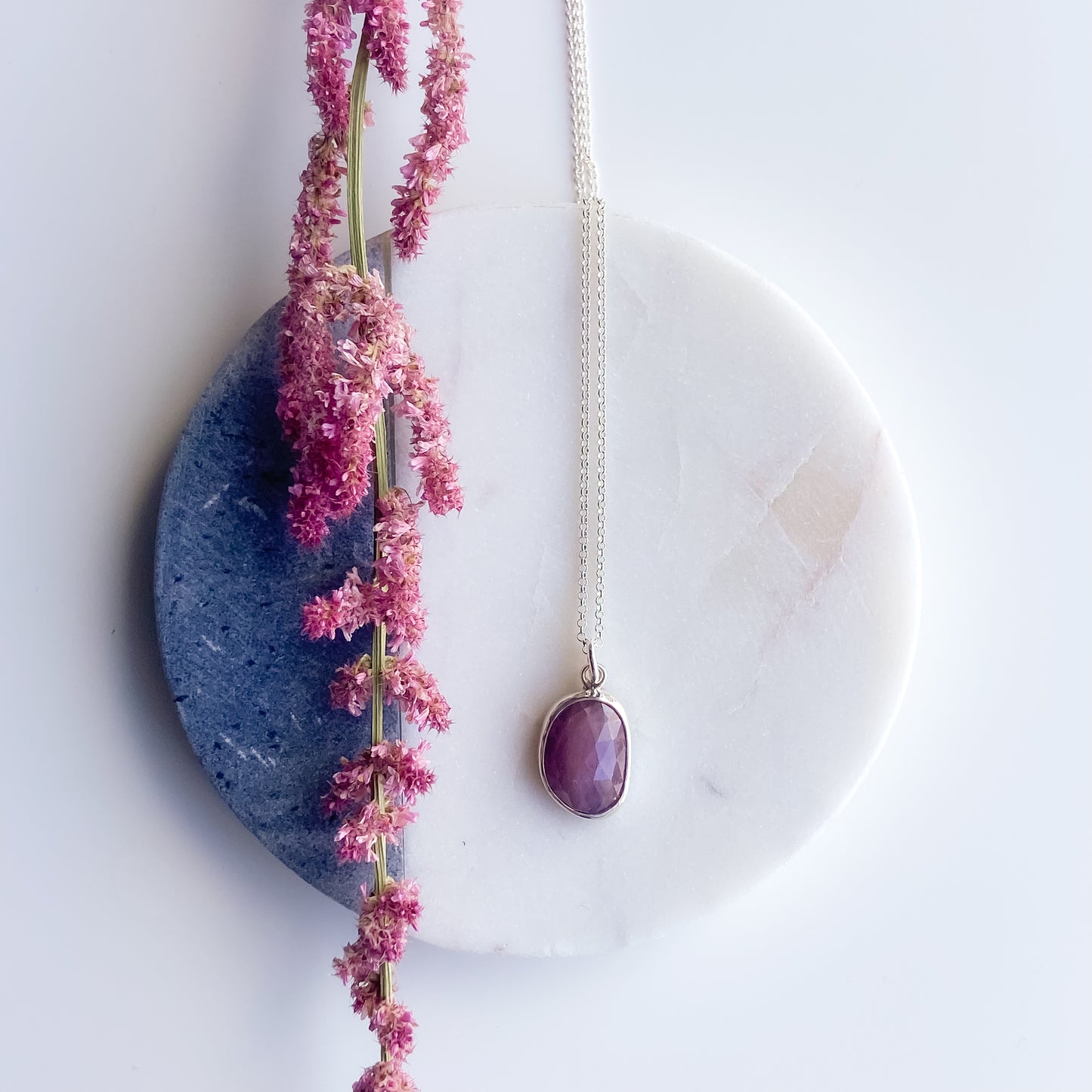 Pink Rose-Cut Sapphire Pendant II