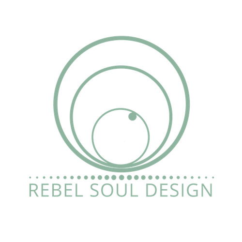 Rebel Soul Design Logo. Three circles of decreasing size, one inside the other