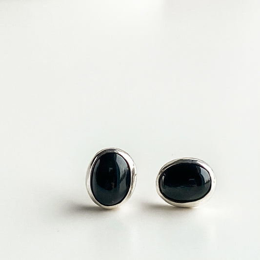 Black Diopside Stud Earrings