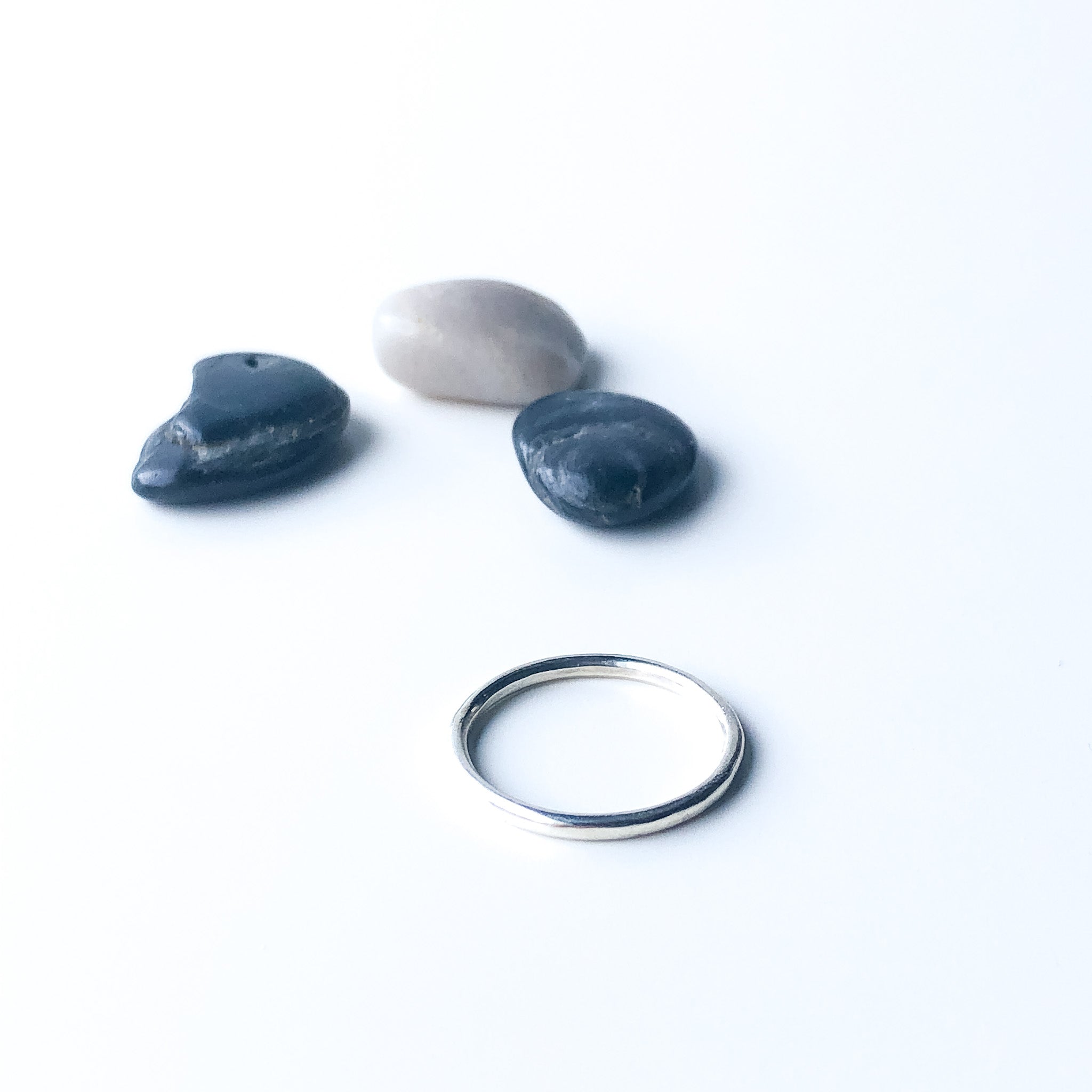 Plain silver 2025 stacking rings