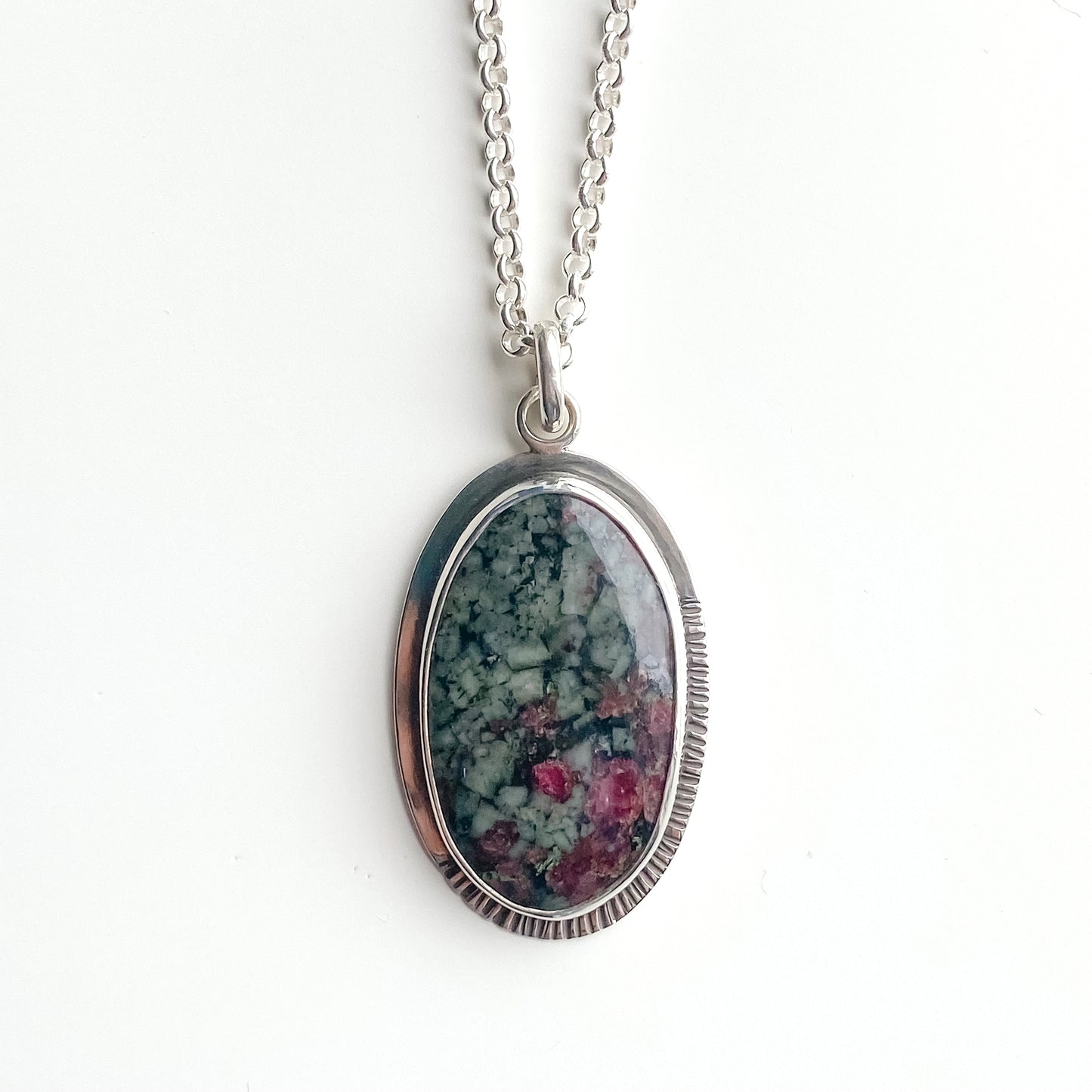 Cherry Blossom Petals Eudialyte Statement Pendant