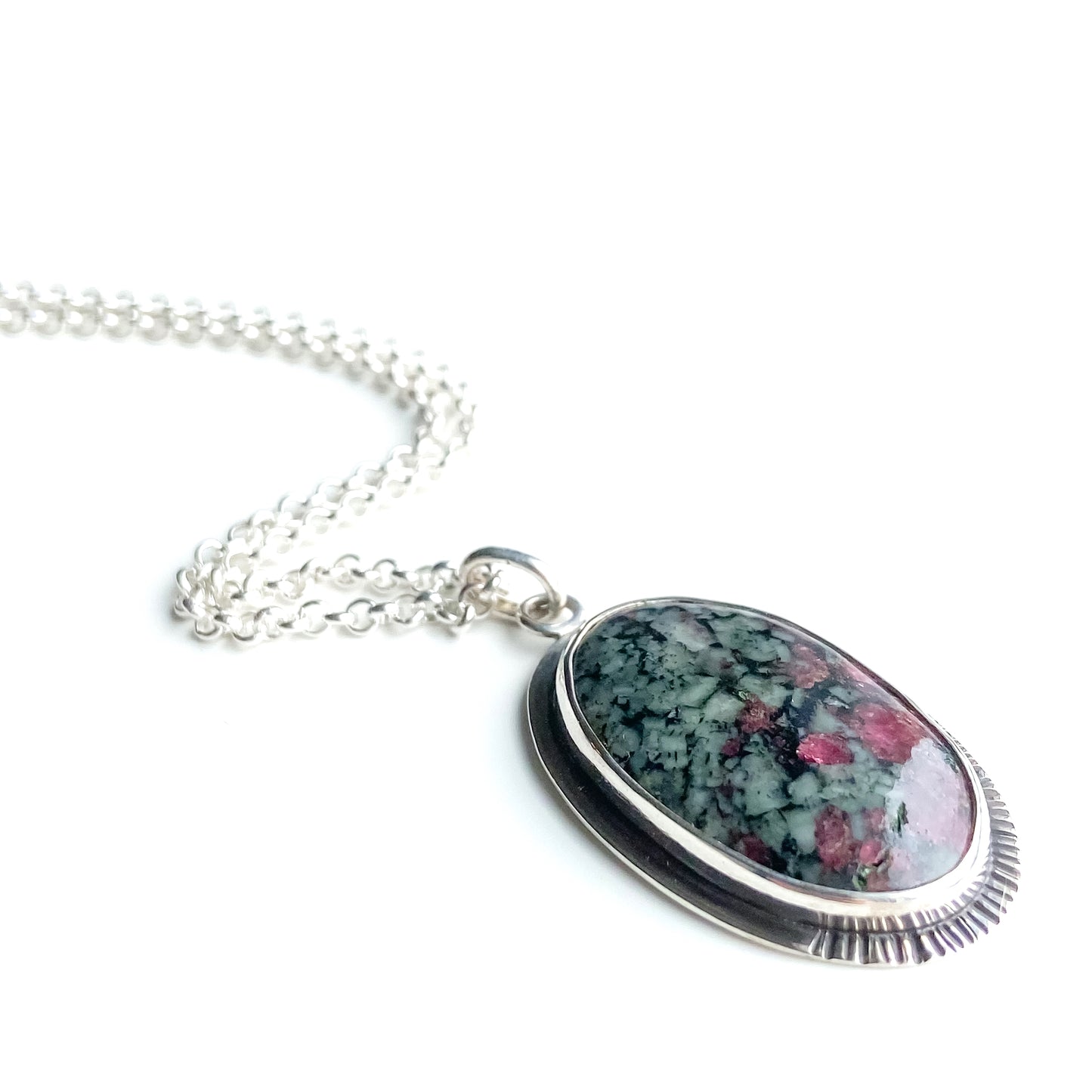 Cherry Blossom Petals Eudialyte Statement Pendant