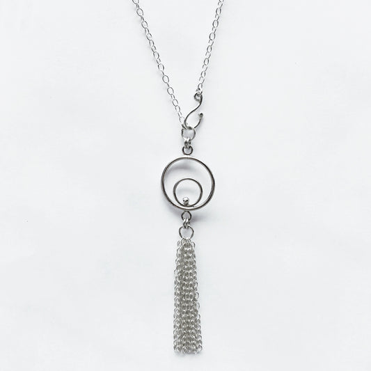 Silver tassel necklace