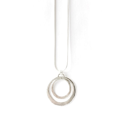 Sterling silver double circles pendant
