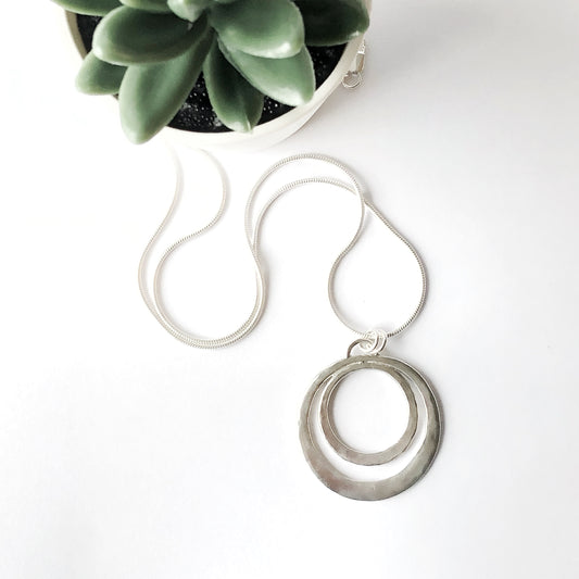 Sterling Silver Double Circles Pendant