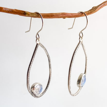 Organic Textured Moonstone Earrings