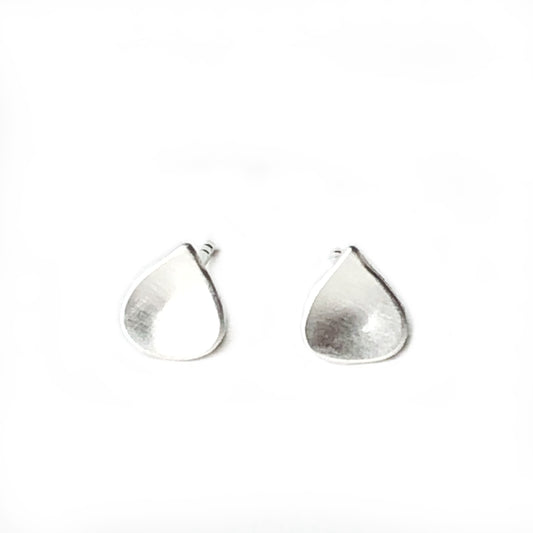 Tiny Water Drop Silver Stud Earrings