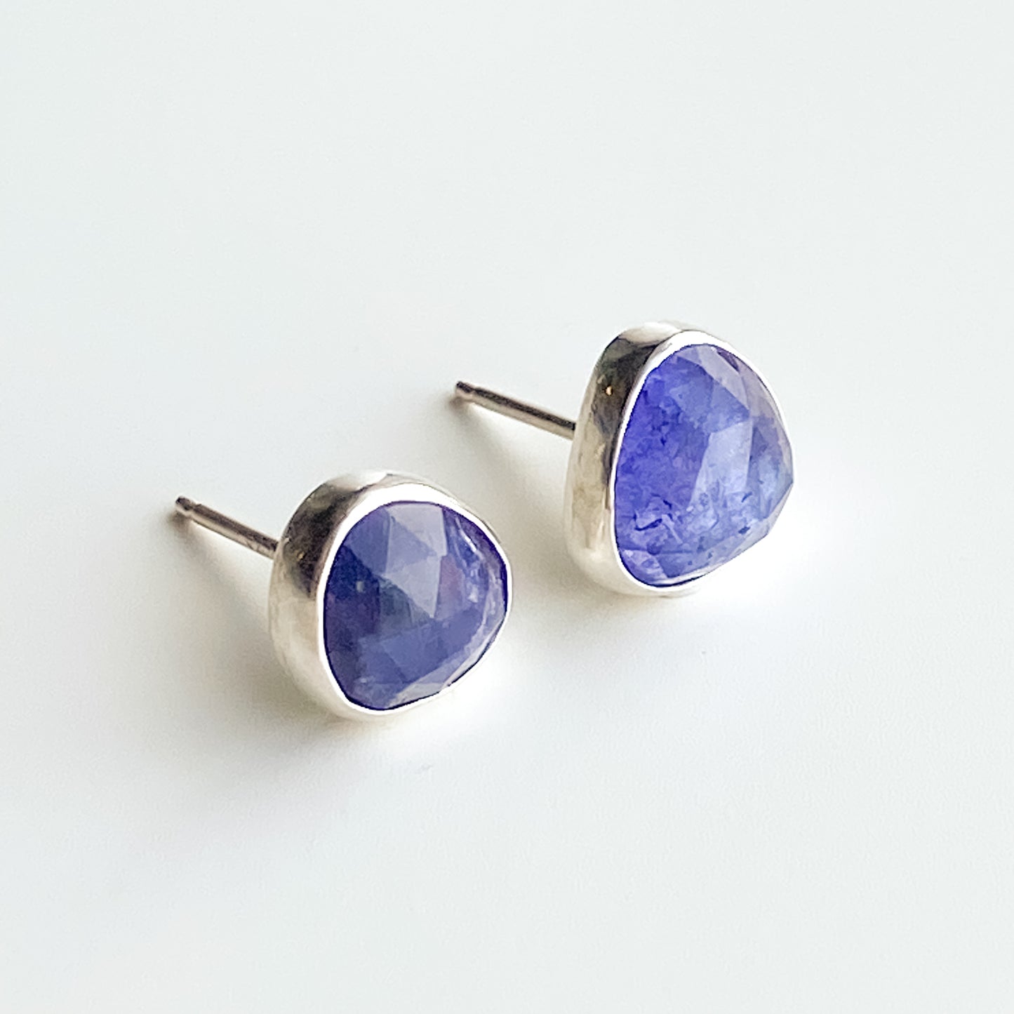 Imperfectly Paired Tanzanite Stud Earrings