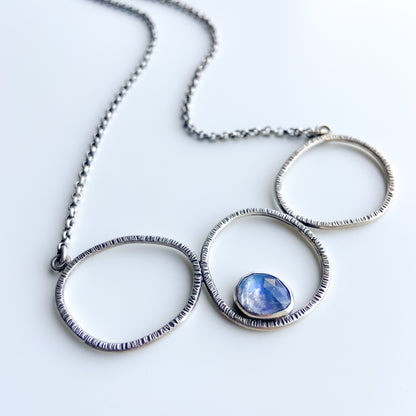 Autumn Moonstone and Silver Statement Necklace