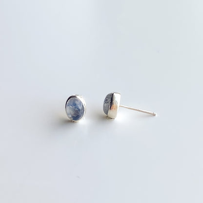 Petite Rainbow Moonstone Stud Earrings