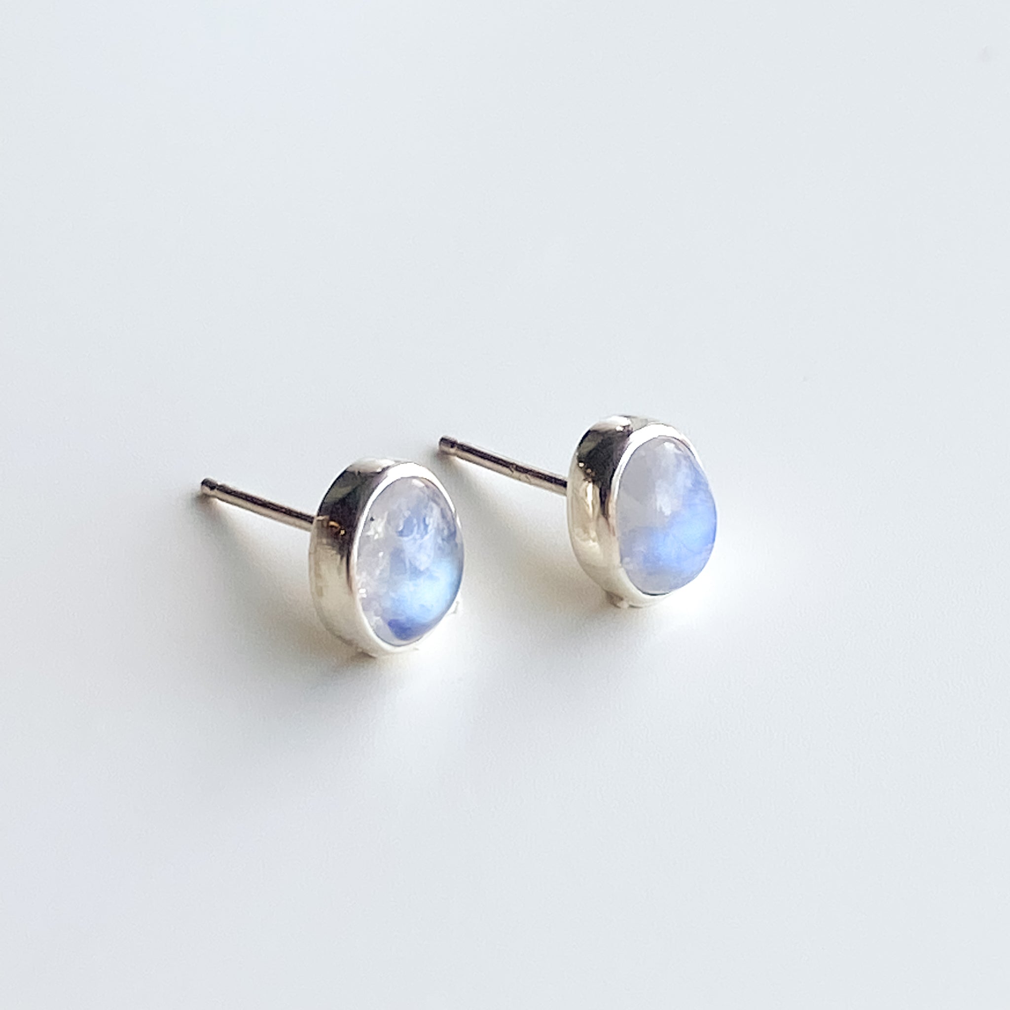 Rainbow moonstone clearance stud earrings