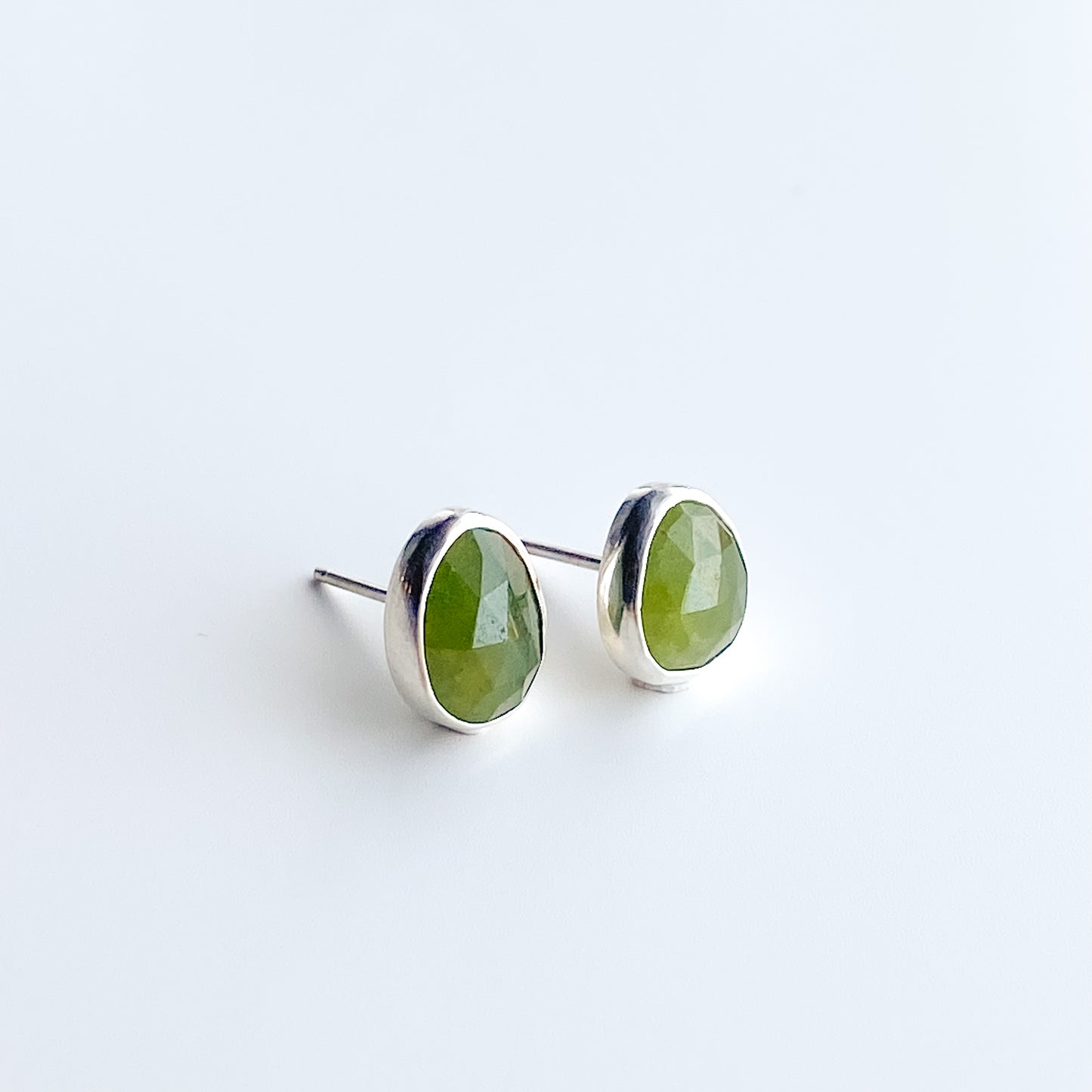 Imperfectly Paired Vesuvianite Stud Earrings