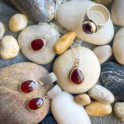 Rose-Cut Hessonite Garnet Pendant II
