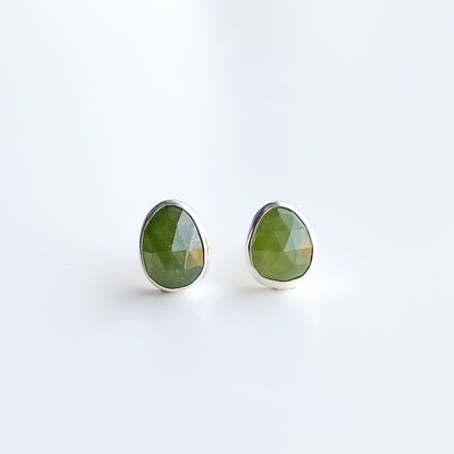 Imperfectly Paired Vesuvianite Stud Earrings